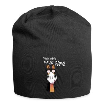 Mich gibts nur mit Pferde - Jersey-Beanie - Schwarz - Vorne