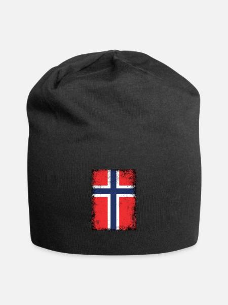 Norway Flag Norwegian Flag Vintage Norway - Jersey Beanie - black