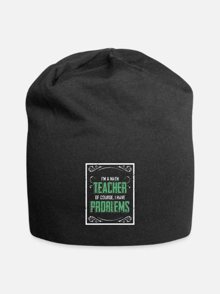 Math Teacher Problem Textured Gift - Jersey Beanie - black