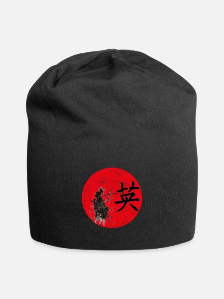 Courage Japanese art - Jersey Beanie - black