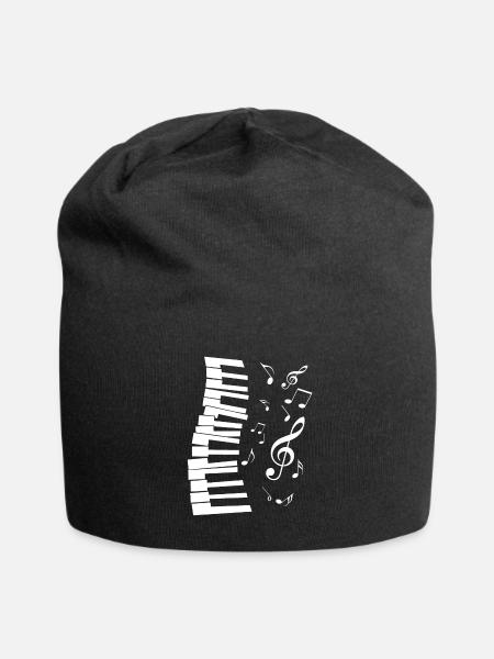 Klavier Musiker Flügel Piano Noten Geschenk - Jersey-Beanie - Schwarz