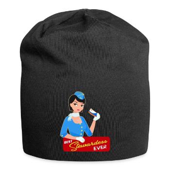 Stewardess Flugbegleiterin Geschenk - Jersey-Beanie - Schwarz - Vorne