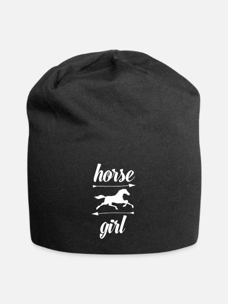Pferd Girl - Jersey-Beanie - Schwarz