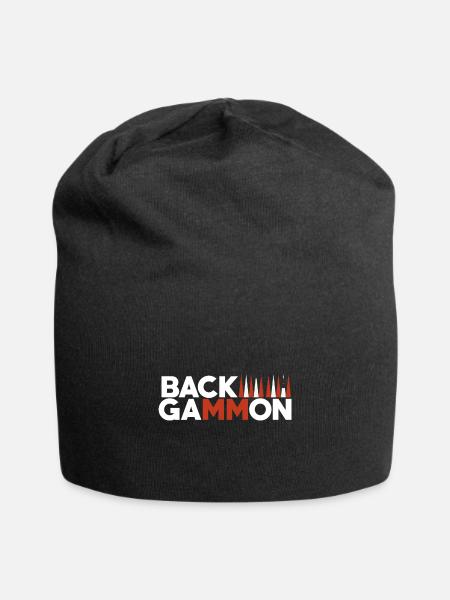 Backgammon Brettspiel Geschenk - Jersey-Beanie - Schwarz