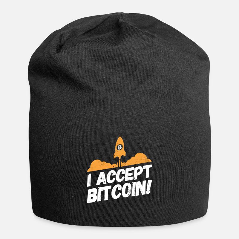 Bitcoin Kryptowährung Krypto Sprüche Accept - Jersey-Beanie - Schwarz