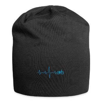 Herzschlag Fahrrad Symbol Geschenk - Jersey-Beanie - Schwarz - Vorne