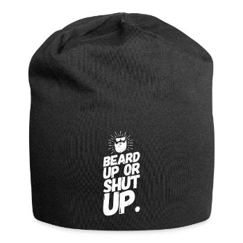 Bart bärtig Vollbart Lustige Sprüche Shut Up - Jersey-Beanie - Schwarz - Vorne