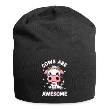 Kuh Baby Kälbchen Kühe Niedlich Kawaii Comic - Jersey-Beanie - Schwarz - Vorne