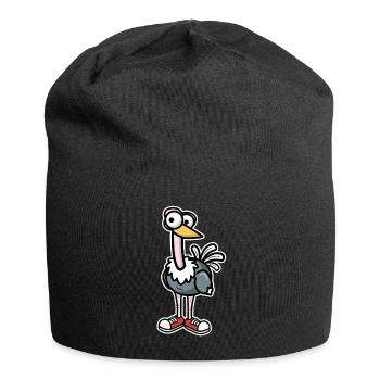 Strauß - Jersey-Beanie - Schwarz - Vorne