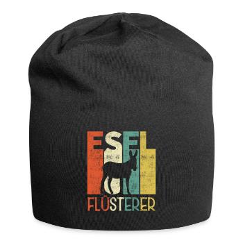 Retro Esel Flüsterer Besitzer - Jersey-Beanie - Schwarz - Vorne