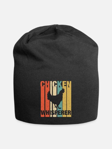 Chicken whisperer chicken - Jersey Beanie - black