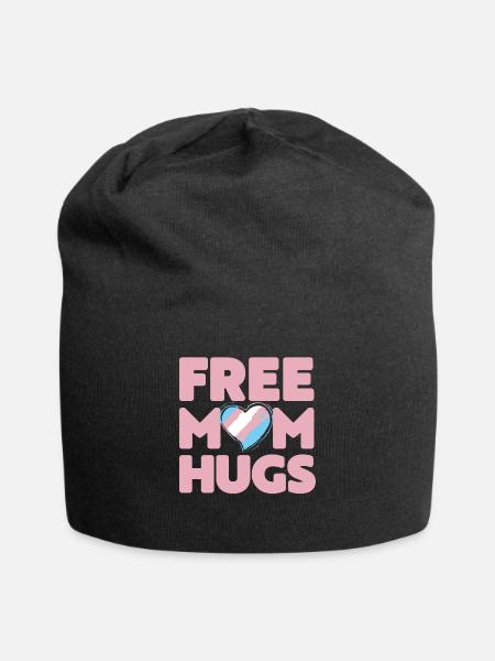 Free Mom Hugs, Free Mom Hugs Rainbow Gay Pride - Jersey Beanie - black