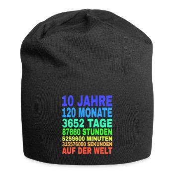 10 Jahre Alt 10. Geburtstag Geschenk Mädchen Junge - Jersey-Beanie - Schwarz - Vorne