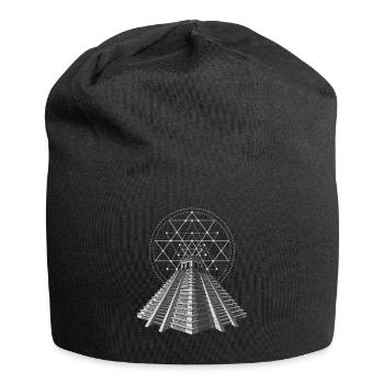 Aztec Mayan Pyramid Ancient Sacred Geometry - Jersey Beanie - black - Front