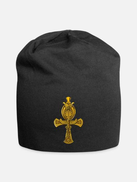 Ankh égyptien œil d'Horus ancien symbole sacré - Bonnet en jersey - noir