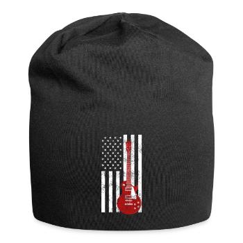 Guitar music musician musical instrument gift - Jersey Beanie - black - Front