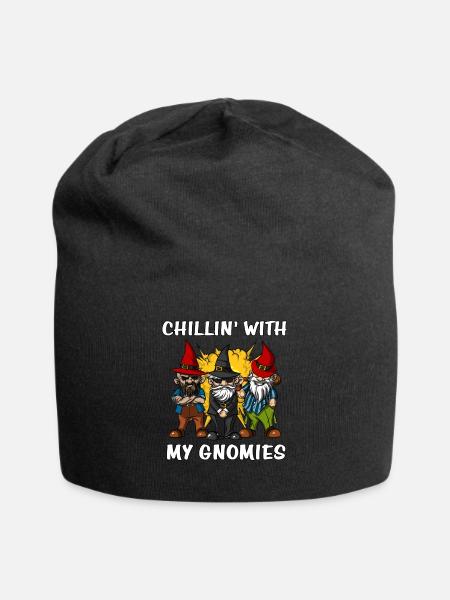 Chillin mit meinen Gnomies Fantasy Garden Gnomes - Jersey-Beanie - Schwarz