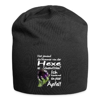 Böse Hexe Apfel Märchen Rache Eifersucht Spruch - Jersey-Beanie - Schwarz - Vorne