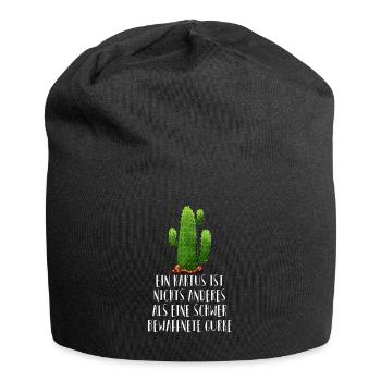 Kaktus Gurke Funshirt lustige Sprüche Kakteen - Jersey-Beanie - Schwarz - Vorne