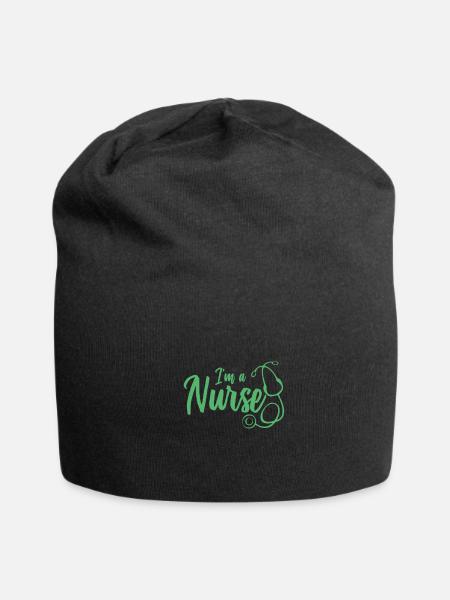 Pflege - Jersey-Beanie - Schwarz