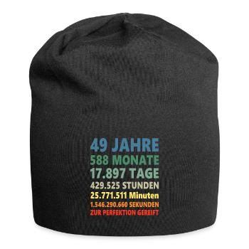 49. Geburtstag 49 Jahre Geschenk - Jersey-Beanie - Schwarz - Vorne