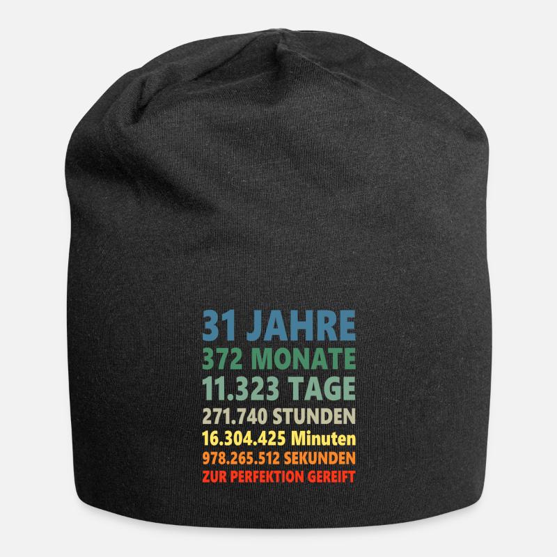 31. Geburtstag 31 Jahre Geschenk - Jersey-Beanie - Schwarz