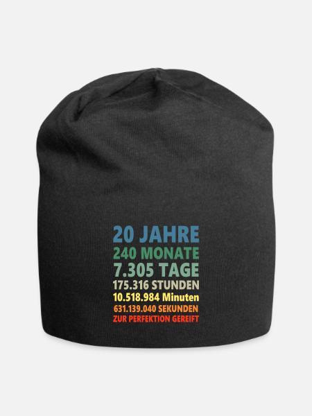 20. Geburtstag 20 Jahre Geschenk - Jersey-Beanie - Schwarz