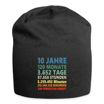 10. Geburtstag 10 Jahre Geschenk - Jersey-Beanie - Schwarz - Vorne