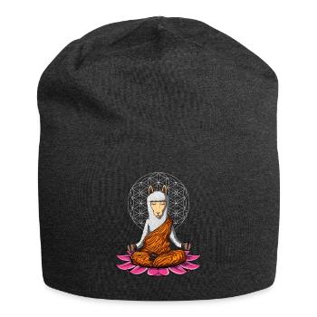 Lama Yoga Zen Alpaca Meditation Buddha Tier - Jersey-Beanie - Anthrazit - Vorne