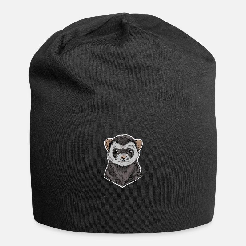 Frettchen - Jersey-Beanie - Schwarz