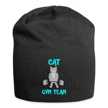 katzen fitness gym Geschenk Tshirt - Jersey-Beanie - Schwarz - Vorne