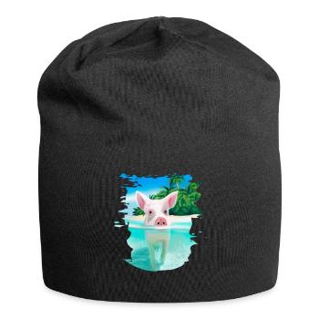 Bahamas Swimming pigs Pig Funny beach - Jersey Beanie - black - Front