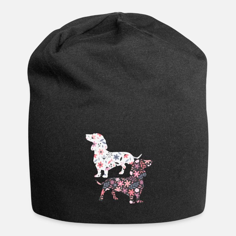 Dackel Hund - Jersey-Beanie - Schwarz