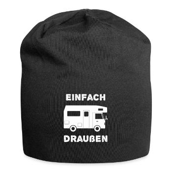 Einfach Draußen Wohnmobil Camping - Jersey-Beanie - Schwarz - Vorne