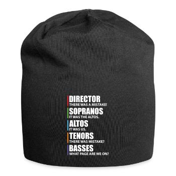 Funny Music Choir Singer Funny - Jersey Beanie - black - Front