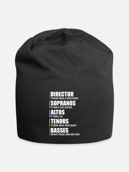 Funny Music Choir Singer Funny - Jersey Beanie - black