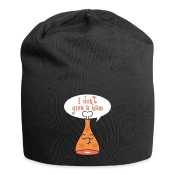 "Ich gebe nicht einen Schinken" TStück Entwurf. - Jersey-Beanie - Schwarz - Vorne