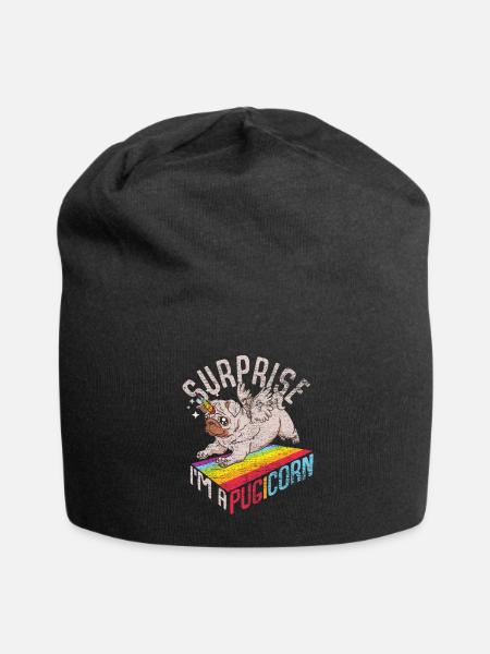 pug - Jersey Beanie - black