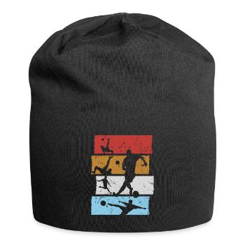 Fußball T-Shirt Retro Vintage Fußballspieler - Jersey-Beanie - Schwarz - Vorne