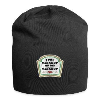 Ketchup Tomate Tomatenketchup Flasche Geschenk - Jersey-Beanie - Schwarz - Vorne