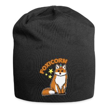a sweet mix between fox and unicorn - Jersey Beanie - black - Front