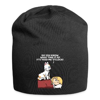 Funny Cat Kitty Kitten For Cat Lovers - Jersey Beanie - black - Front
