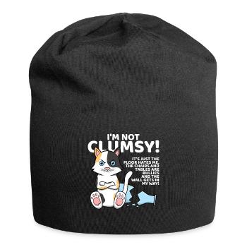 Clumsy Cat Kitty Kitten For Gawky Cat Lovers - Jersey-Beanie - Schwarz - Vorne