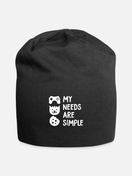 Game Cat Cookies - Lustiges Spielen - Einfache Notwendigkeit - Jersey-Beanie - Schwarz
