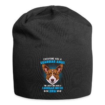 Welsh Corgi Cardigan - Jersey-Beanie - Schwarz - Vorne