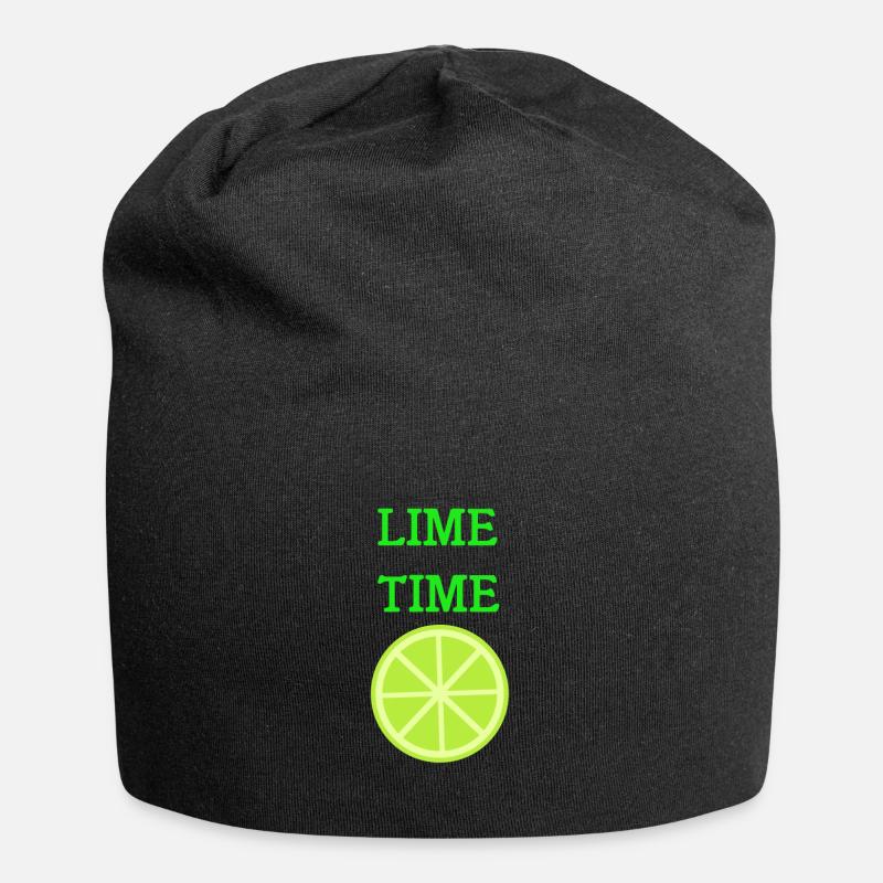 Limette - Jersey-Beanie - Schwarz