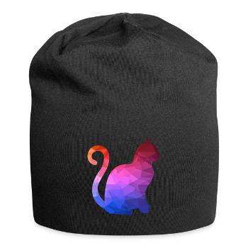 Geometrisches Tier Geometric Animal Katze - Jersey-Beanie - Schwarz - Vorne