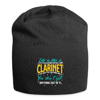 Klarinette - Jersey-Beanie - Schwarz - Vorne