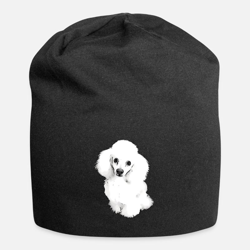 Süßer Pudel Welpe - Jersey-Beanie - Schwarz