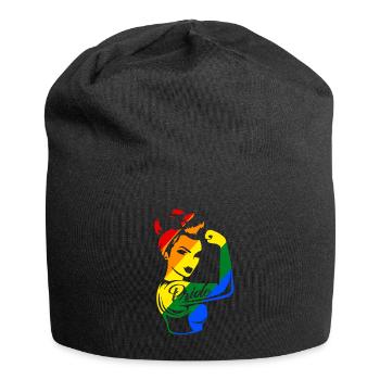 LGBT Lesbian Gay Gay Rainbow Homo Trans - Jersey Beanie - black - Front